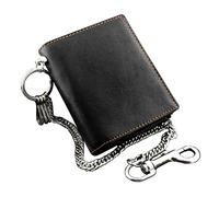 TLMDXTEU Mens Wallet with Chain Men's Bicycle Leather Wallet with Anti-Theft Chain