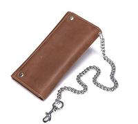 TLMDXTEU Mens Wallet with Chain Men's Hand Grasping Long Wallet Chain Anti-Theft(Brown)