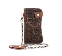 TLMDXTEU Mens Wallet with Chain Men's Leather Wallet Horse Long Tiger Pattern Bag with Chain(2)