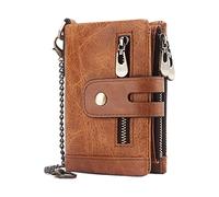 TLMDXTEU Mens Wallet with Chain Men's Wallet Large Capacity Coin Bag Card Holder(Orange)