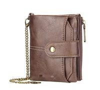 TLMDXTEU Mens Wallet with Chain Men's Zero Wallet Short Multi Card Bag Vertical Chain(Coffee)