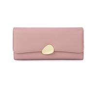 TLMDXTEU Wallet for Women Ladies' Wallet Classic Lychee Pattern Three Fold Ladies Long Purse(Pink)