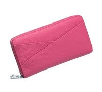 TLMDXTEU Wallet for Women Leather Long Women's Large Capacity RFID Head Layer Cowhide Organ Card Bag Ladies Long Purse(Red)