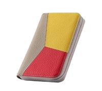 TLMDXTEU Wallet for Women Long Female Anti-Theft Brush with Large Capacity Multiple Card Slots Hand-held Zipper Coin Purse Ladies Long Purse(Khaki)