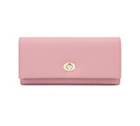 TLMDXTEU Wallet for Women Lychee Patterned Women's Wallet Classic Buckle Atmospheric Ladies Long Purse(Pink)