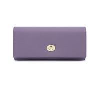 TLMDXTEU Wallet for Women Lychee Patterned Women's Wallet Classic Buckle Atmospheric Ladies Long Purse(Purple)