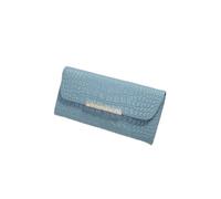 TLMDXTEU Wallet for Women Women's Wallet Leather Korean Edition Simple Crocodile Pattern Series Large Capacity Handbag Ladies Long Purse(Blue)