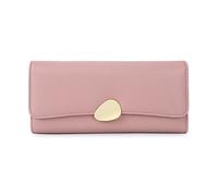 TLMDXTEU Women's Long Wallet Ladies Purse Lychee Trifold Wallet Clutch Large Capacity(Pink)