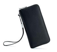 TLMDXTEU Women's Long Wallet Ladies Wallet Long RFID Clutch Soft Leather Simple Clip Phone Bag Large Capacity(Noir)