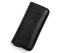 TLMDXTEU Women's Long Wallet Leather Wallet RFID Long Zip Ladies Money Clip Organ Card Change Large Capacity(Noir)
