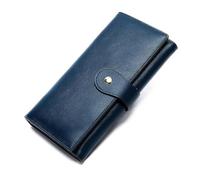 TLMDXTEU Women's Long Wallet Women Long Wallet Multi Card Position RFID Bag Leather Clutch Large Capacity(Blue)