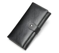 TLMDXTEU Women's Long Wallet Women Long Wallet Multi Card Position RFID Bag Leather Clutch Large Capacity(Noir)
