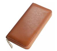TLMDXTEU Women's Long Wallet Women's Leather Long Wallet Clutch Cloth Large Capacity(Brown)