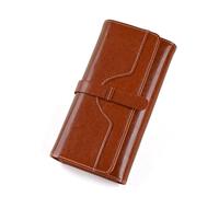 TLMDXTEU Women's Long Wallet Women's Wallet Coin Bag Handbag Card Pocket Trifold Large Capacity(Dark Brown)