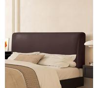 TLMQYXZE Bed Headboard Cover Waterproof Pu Leather Black All-inclusive Elastic Headboard Protection Cover For King Double Full Headboard Protector(Burgundy,180-200cm)