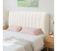 TLMQYXZE Queen Size Headboard Cover, Velvet Stretch Headboard Slipcover with Filler pad, Universal Backrest Protector for Bedroom Decor(Beige,140x70cm)