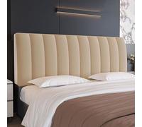 TLMQYXZE Velvet Headboard Cover Padded,Stretch Headboard Slipcover Universal,Thicken Quilted Dustproof Headboard Protector,For Single/double/king Size Bed(Khaki,160x70cm)
