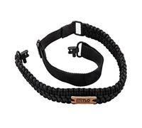 TLO Outdoors Paracord Gun Sling - Adjustable 2-Point Paracord Sling For Rifle, Shotgun, and Crossbows (550 Rated Nylon, Kernmantle Paracord, Extra Wide, BLACK)