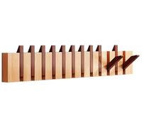 Tlongxia Paint Wood Wall Mounted Coat RackHooks Piano Key Hangers Natural Solid Wood Hanger Non-Woven Fabric Clothes Hangers for Closet, Kitchen, Bedroom, Bathroom, Entryway (Walnut-Beech, 12Hooks)