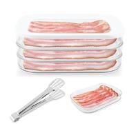 TLPCRKI Deli Meat Container for Fridge, Stackable Bacon Lunch Meat Container for Refrigerator, Food Storage Boxes with Lid for Cold Cuts, Salami, Cheese, BPA-Free, 18.6oz