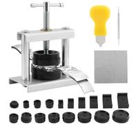 TLPCRKI Watch Press Tool Set, Watch Battery Replacement Tool Kit, Watch Back Case Closer, 18pcs Black Mold, Watch Opener Remover, Watch Repair Kits for 16 to 50mm Circular Rectangle Dials, Grey