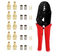 TLS.eagle Crimping Tool Kit, 10PCS SMA Coaxial Connectors and Coax Crimper Red for Cable