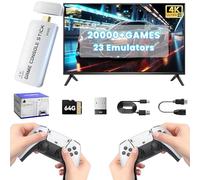 TLsiwio M15 Retro Game Stick Wireless Retro Games Console Preloaded 23 Emulators 20,000+ Classic Video Games, 4K HDMI Output Plug & Play, Dual 2.4G Controllers, Ideal Gaming Gifts for Boys and Adults