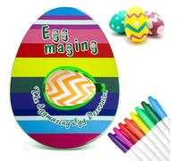 TLsiwio Motorized Easter Egg Decorator Kit, DIY Egg Coloring Spinner with 3 Plastic Eggs & 8 Colorful Markers Easter Crafts Gifts for Kids Boys Girls