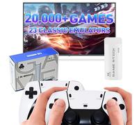 TLsiwio Upgraded Retro Games Console for TV, 2026 New Game Stick 4K Built-in 20,000+ Games 23 Emulators, Plug & Play Video Games with 2 Wireless Controllers, Gifts for Birthday Holiday