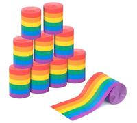 Tlswshsy 12 Rolls Rainbow Crepe Paper Streamers, 394 ft Colorful Crepe Rolls, Rainbow Streamer Paper Decoration for Pride Day Gay LGBT Birthday Wedding Ceremony Baby Shower Festivals Party DIY Crafts
