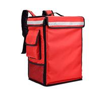TLTLT Pizza Delivery Backpack 42L Insulated Thermal Bag, 2-3 Hour Heat Retention, Waterproof Foldable Backpack with Straps for Food Courier, Takeaway, Picnic (Black)(Red)