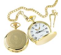 TLV Scottish Thistle Pocket Watch 24kt Gold Coated Scoland Emblem Crest Crested