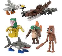 TLXNN 5PCS Tralalelo Tralala/Tung Tung Tung Sahur Building Blocks Set Anime Creative Model Set Brainrot Animal Micro Blocks Set Miniature Building Set with Instructions Great Gifts for Kids & Adults