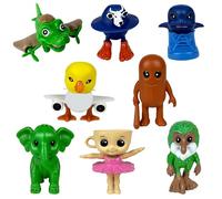 TLXNN 8PCS Brainrot Animals Figures Set La Vacca Saturno Saturnita Figurine Statue Mini Tung Tung Tung Sahur Modell Cake Toppers Sculpture Collectible Decoration