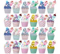 TLY 24 Pairs Cupcake Socks Fuzzy Socks Coral Fleece Plush Cloud Soft Slipper Socks Winter Warm Cozy Soft for Women Thanksgiving Christmas New Year, Multicolor, 6-10