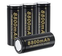 TLYA 26650 Lithium Battery 8800MAH3.7V Rechargeable Battery Bright Flashlight Handheld Fan Flat Tip Battery,4Pcs