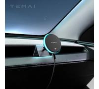 Tlyard Fast Wireless Charging Magnetic Tesla Phone Mount, Magnetic Phone Holder for Tesla Model Y Juniper 2025 2026, Phone Mount with Ambient Light for Android iPhone【Strongest Magnet Power】