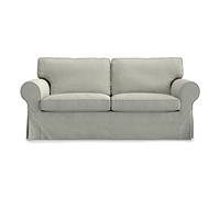 TLYESD Ektorp Loveseat Sofa Cover Replacement for IKEA Ektorp 2 Seater Sofa Slipcover, Sand Grey, Polyester, Machine Washable, Water Resistant, Solid, Modern Style