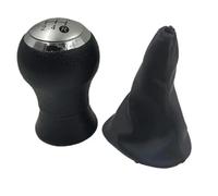 TLYSMG Gear Shift Knob Boot Lever Switch Handle Leather for Yaris II 2 MK2 2005-2011 Manual Gearbox Handle Cover 5 Speed-5 Speed Silver Set