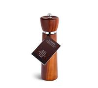 TLYSXPRO Wooden Pepper Grinder - Refillable Pepper Mill with Adjustable Upgraded Large Size Ceramic Burr - Manual Salt Grinder with Acacia Wood Body - 8.3” Tall