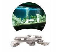 TM Aquatix Aquarium Rock Fish Tank Stones Natural Decoration Oreaments Slates for Caves Shelters - Improves Water Parameters (1kg (3-5 small pieces), White Slates)