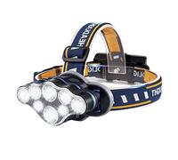 TM Electron TMTOR025 Headlamp with 8 Super Bright LEDs, 8 Modes, 90° Tilt, 2 x 1800mAh Rechargeable Batteries, Micro USB, Made of Aluminum and ABS