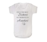 TM THREADS Baby Bodysuit with 'Only The Best Sisters Get Promoted to Aunties' Print, White, Pregnancy Announcement, Baby Revel, Gift Wrapped