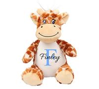 TM THREADS Personalised Giraffe Initial & Name Teddy, Soft Plushy, Personalised gift, Customisable Teddy, Giraffe Soft Toy