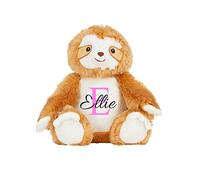 TM THREADS Personalised Sloth, Initial & Name Teddy, Soft Plushy, Personalised gift, Customisable Sloth Soft Toy