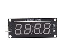 TM1637 Display Module, 4 Digit 7 Segment LED Digital Tube with High Brightness Red LEDs, Breakout Board for DIY Electronics and Microcontroller Projects(Yellow characters)