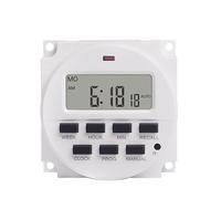 TM618N-4 1.6 Inch LCD Digital Timer 12V DC 7 Days Programmable Time Switch 1Pcs(with 4 Wires)