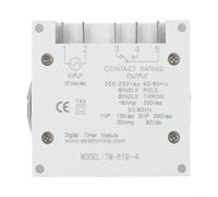 TM619 Digital Timer Switch - 7-Day Programmable Controller with 16 On/Off Programs per Day, LCD Display, 16A for SPST Output, Compatible(12V)