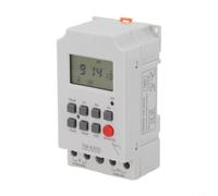 TM630S-2 LCD Digital Microcomputer Timer Controller 24H/7D Programmable AC 220V 30A for Relay Switch for Streetlight Heater Air Conditioner - White