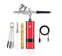 TM80 Portable Airbrush Kit Makeup Gun Machine in Multi-Functional Beauty Equipment Mini Air Compressor Precise Control(B)